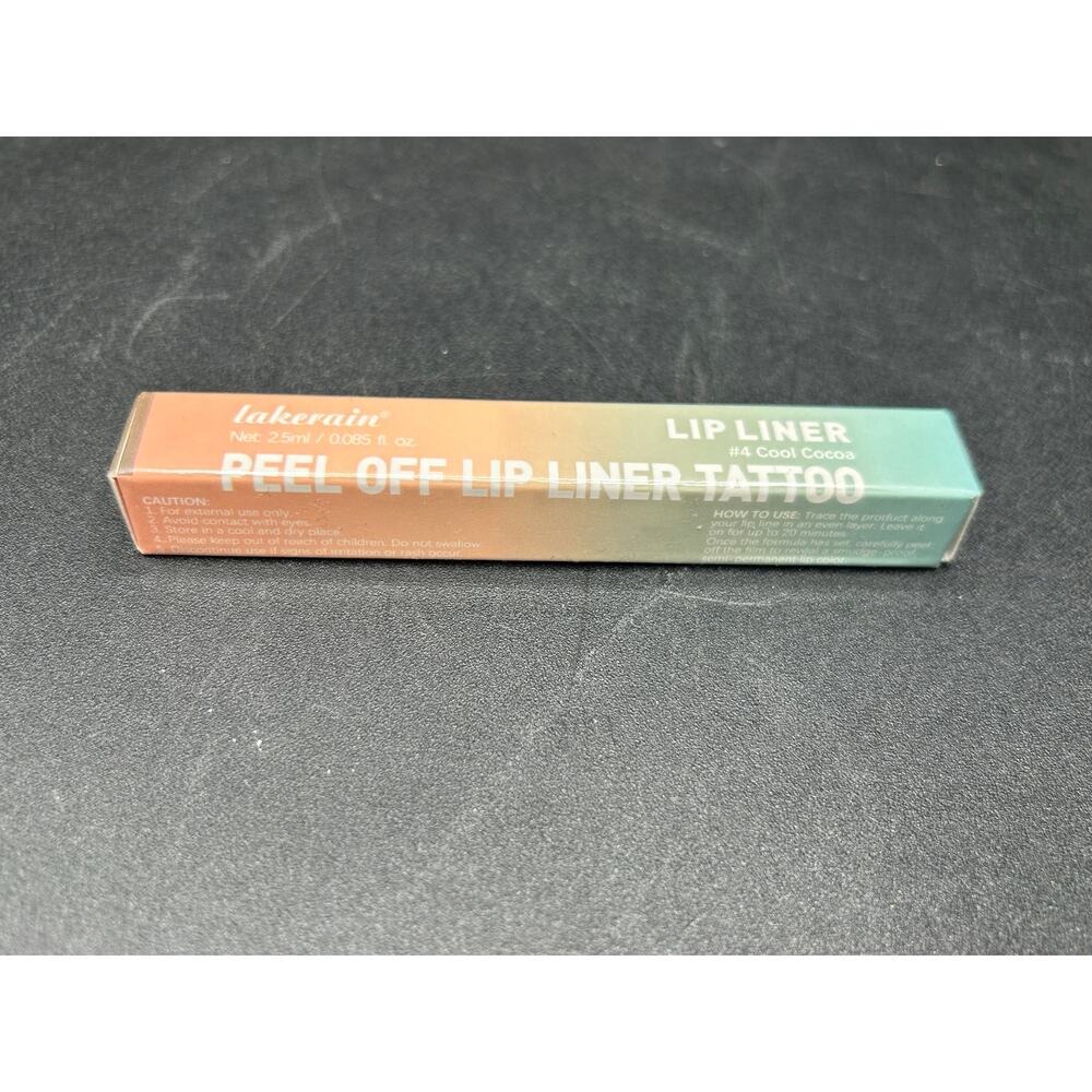 Lakerain Peel Off Lip Liner Tattoo #4 Cool Cocoa NIB